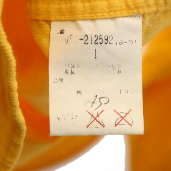 PEARLY GATES パーリーゲイツ 日本製 長袖 コーデュロイ ボタンダウンシャツ 1 イエロー系 レディース