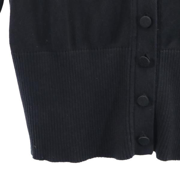 ARMANI EXCHANGE アルマーニエクスチェンジ シルクブレンド 7分袖 ニット カーディガン S 黒 レディース