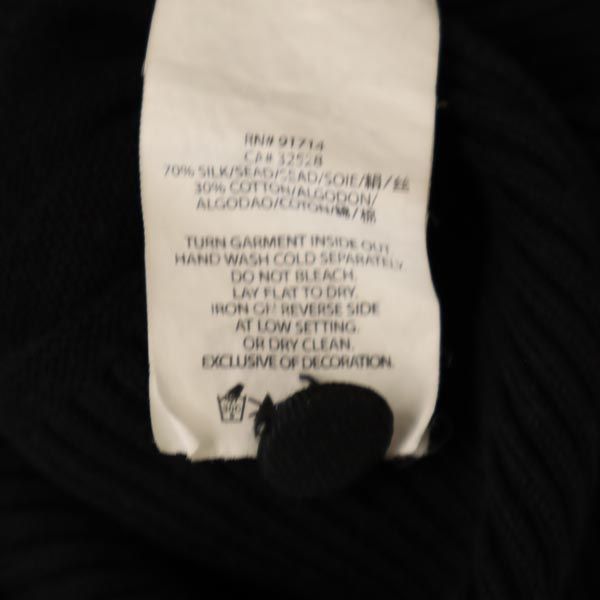 ARMANI EXCHANGE アルマーニエクスチェンジ シルクブレンド 7分袖 ニット カーディガン S 黒 レディース