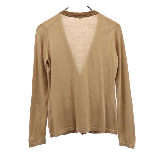 BURBERRY バーバリー 三陽商会 ウール シルク カシミヤブレンド 長袖 ニット カーディガン 2 ベージュ レディース