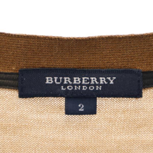 BURBERRY バーバリー 三陽商会 ウール シルク カシミヤブレンド 長袖 ニット カーディガン 2 ベージュ レディース