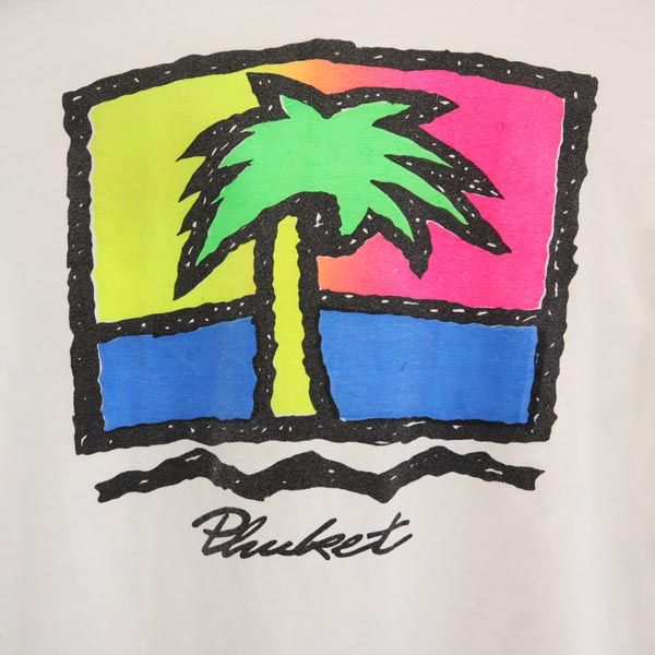 オンザビーチ 両面プリント 半袖 クルーネック Tシャツ 白系 ON THE BEACH メンズ