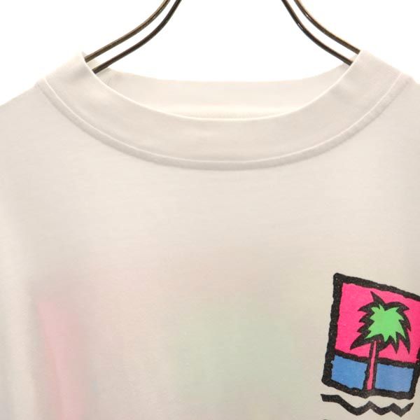 オンザビーチ 両面プリント 半袖 クルーネック Tシャツ 白系 ON THE BEACH メンズ