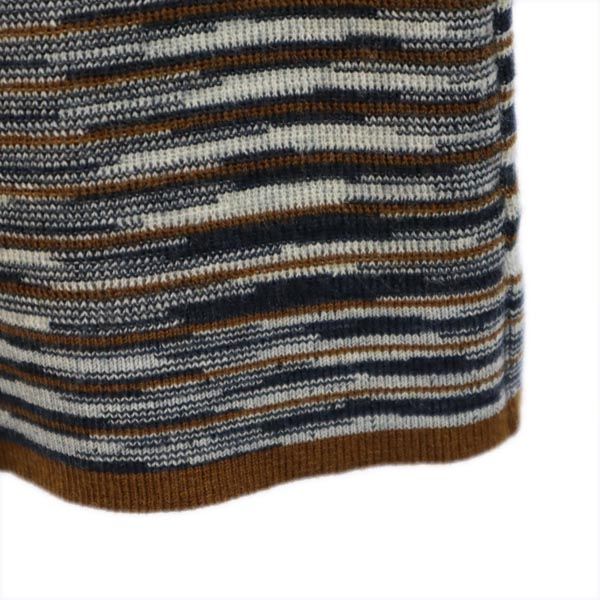 Missoni ミッソーニ イタリア製 ウールブレンド 総柄 長袖 ニット カットソー 40 ブラウン系 レディース