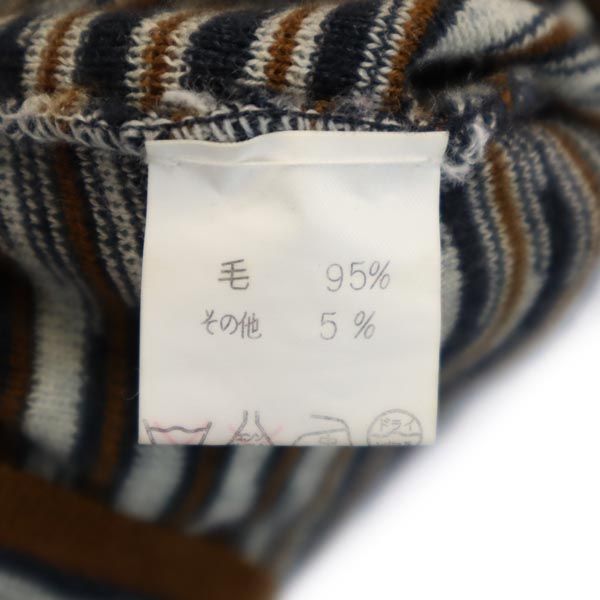 Missoni ミッソーニ イタリア製 ウールブレンド 総柄 長袖 ニット カットソー 40 ブラウン系 レディース