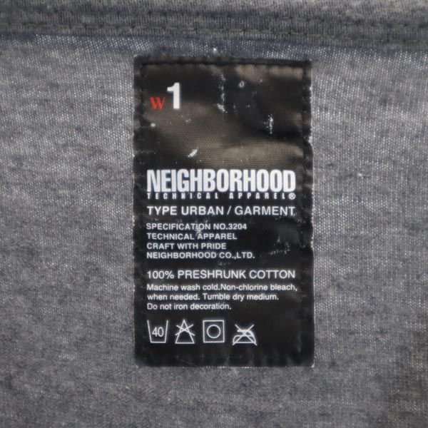 NEIGHBORHOOD ネイバーフッド りんご柄 プリント 長袖 Tシャツ 1 グレー ロンT メンズ