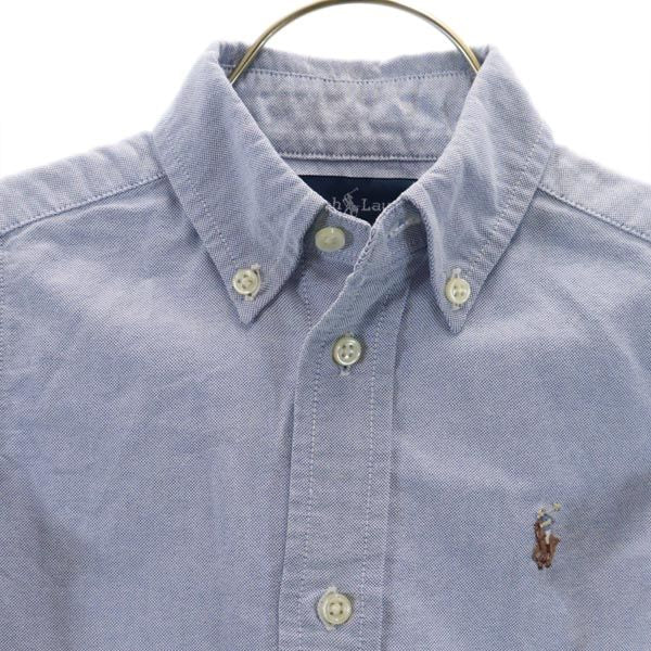ラルフローレン 長袖 オックスフォード ボタンダウンシャツ 2／2T ブルー RALPH LAUREN キッズ
