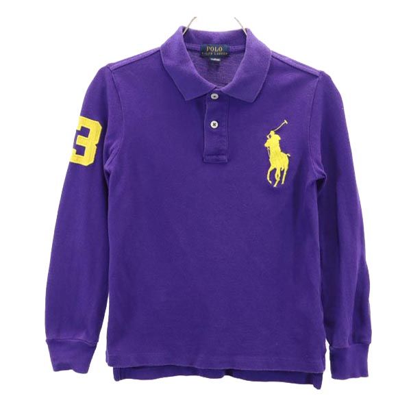 POLO RALPH LAUREN ポロラルフローレン ビッグポニー 長袖 ポロシャツ 6 パープル キッズ