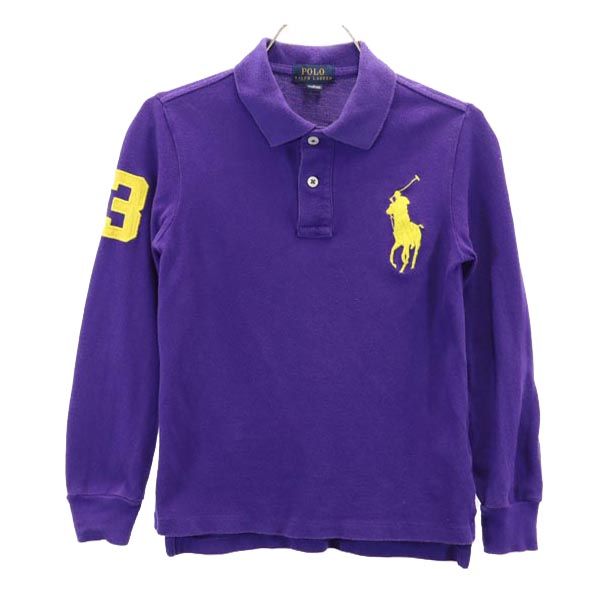 ポロラルフローレン ビッグポニー 長袖 ポロシャツ 6 パープル POLO RALPH LAUREN キッズ