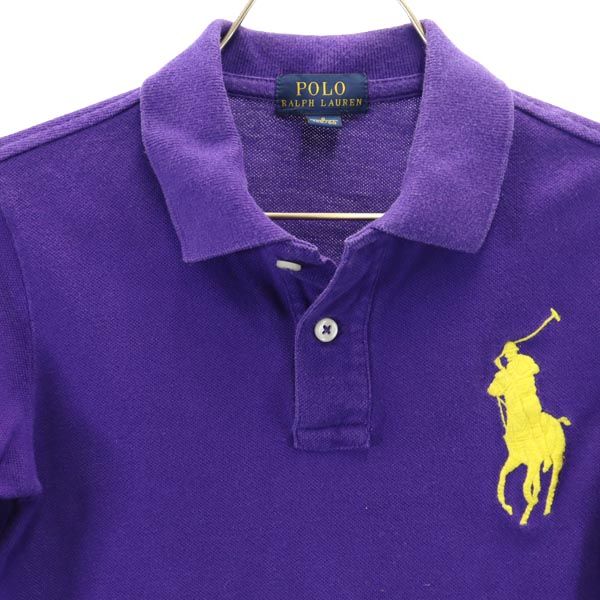 ポロラルフローレン ビッグポニー 長袖 ポロシャツ 6 パープル POLO RALPH LAUREN キッズ