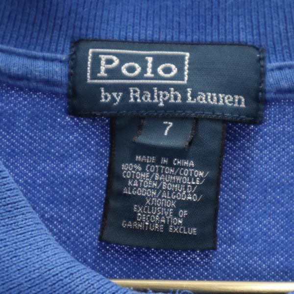 ポロバイラルフローレン ビッグポニー 長袖 ポロシャツ 7 ブルー Polo by Ralph Lauren キッズ