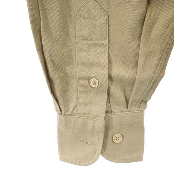 RALPH LAUREN ラルフローレン 長袖 シャツ L カーキ系 エルボーパッチ レディース