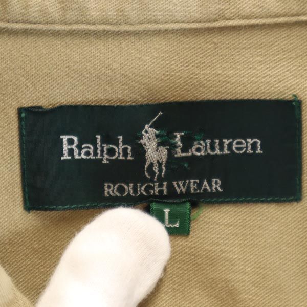 RALPH LAUREN ラルフローレン 長袖 シャツ L カーキ系 エルボーパッチ レディース