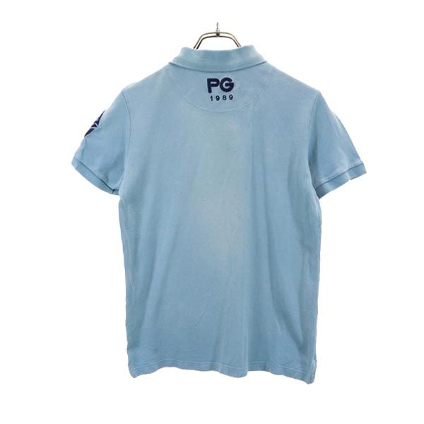 PEARLY GATES パーリーゲイツ ゴルフ 半袖 ポロシャツ 4 ブルー系 鹿の子 メンズ