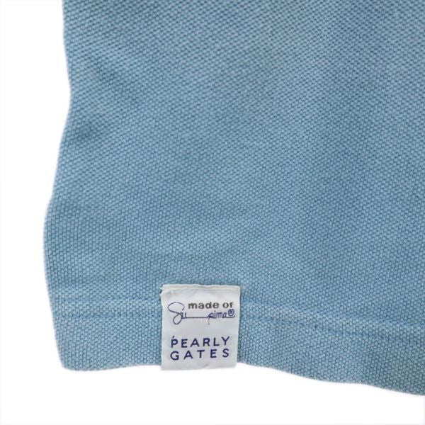 PEARLY GATES パーリーゲイツ ゴルフ 半袖 ポロシャツ 4 ブルー系 鹿の子 メンズ