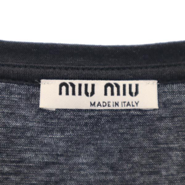 MIUMIU ミュウミュウ イタリア製 半袖 フリル チュニック S ネイビー系 カットソー レディース