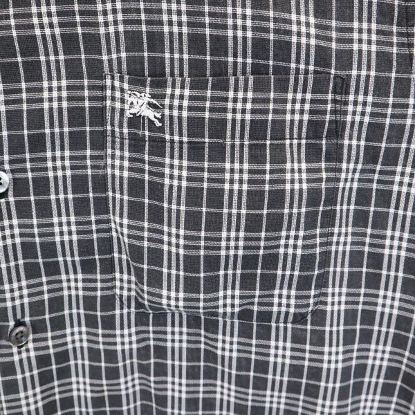 バーバリー 三陽商会 日本製 チェック ゴルフ 半袖 チェックシャツ M グレー系 BURBERRY GOLF メンズ