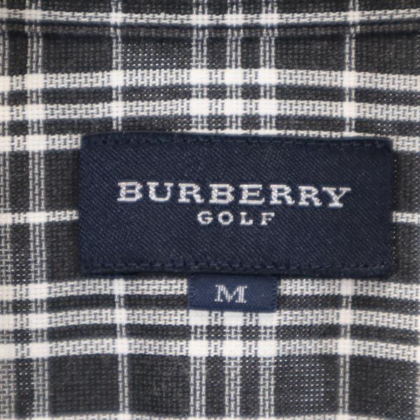 バーバリー 三陽商会 日本製 チェック ゴルフ 半袖 チェックシャツ M グレー系 BURBERRY GOLF メンズ