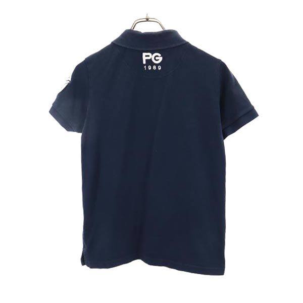 PEARLY GATES パーリーゲイツ 日本製 ゴルフ 半袖 ポロシャツ 3 ネイビー系 鹿の子 レディース