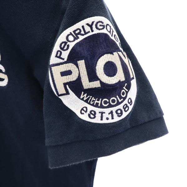 PEARLY GATES パーリーゲイツ 日本製 ゴルフ 半袖 ポロシャツ 3 ネイビー系 鹿の子 レディース