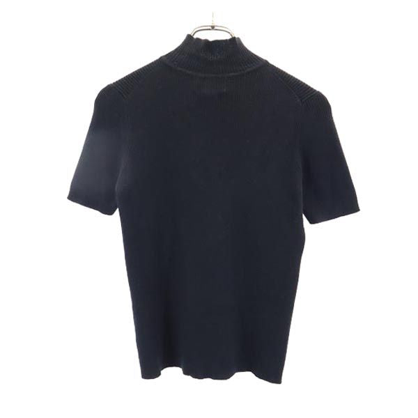 LAUREN RALPH LAUREN ローレンラルフローレン ウールブレンド 半袖 ハイネック セーター S 黒系 ニット レディース