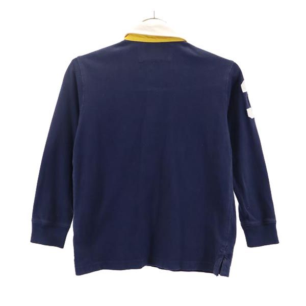 Polo by Ralph Lauren ポロバイラルフローレン ボーダー 長袖 ポロシャツ 5 ネイビー×イエロー ラガーシャツ キッズ