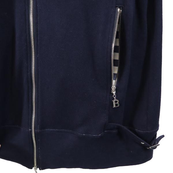BALMAIN バルマン 日本製 ボーダー 長袖 スウェット ジップパーカー 9 ネイビー レディース