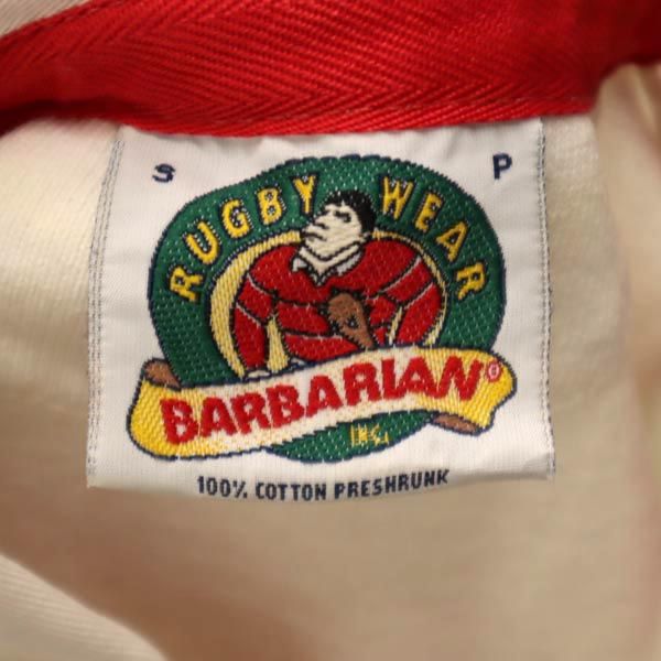 Barbarian バーバリアン 半袖 ポロシャツ SP 白系 ラガーシャツ メンズ