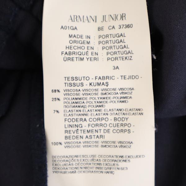 ARMANI JUNIOR アルマーニジュニア 長袖 ワンピース 3A 100ｃｍ ネイビー チュニック キッズ