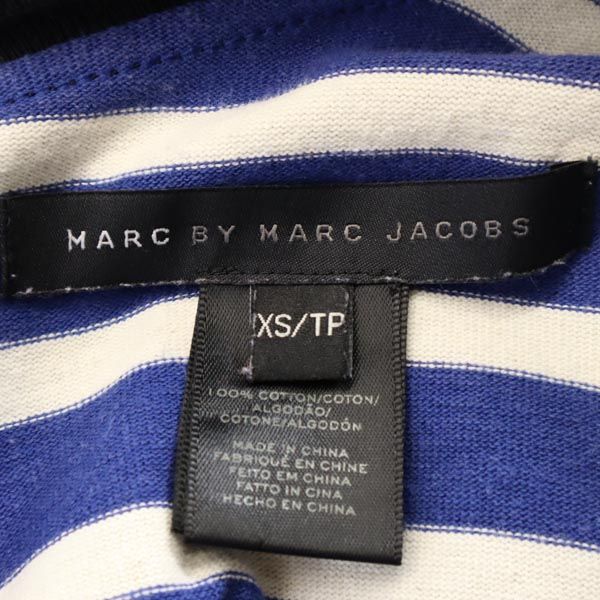 MARC BY MARC JACOBS マークバイマークジェイコブス ボーダー 長袖 ワンピース XS ブルー系 バックジップ レディース