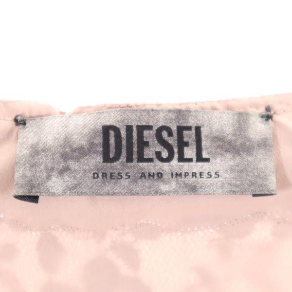 DIESEL ディーゼル ジップ ノーカラージャケット S ブラック系 ラインストーン メンズ