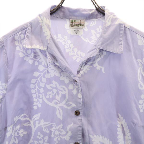 pataloha パタロハ 総柄 半袖 アロハシャツ 6 パープル系 Patagonia レディース