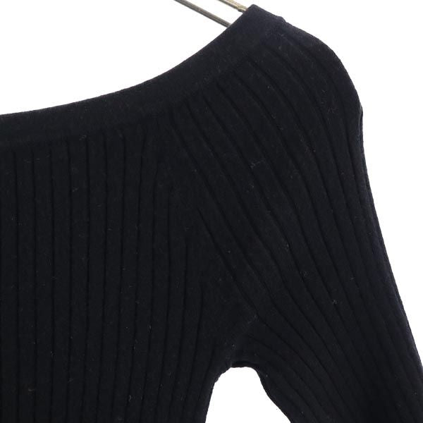 FRAY I.D フレイアイディー 半袖 リブニット セーター F ブラック レディース