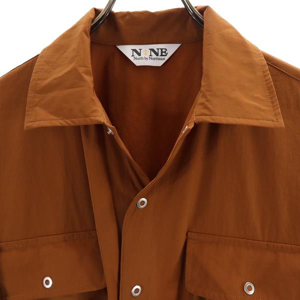 North by Northeast ノースバイノースイースト ナイロンブレンド シャツジャケット L ブラウン系 メンズ