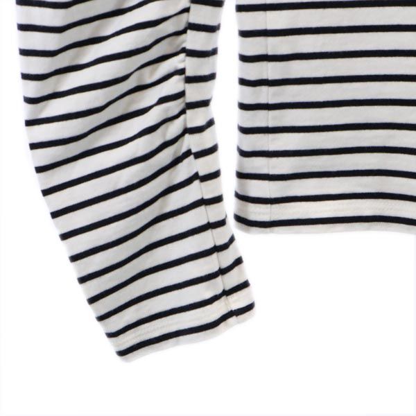 LANVIN en Bleu ランバンオンブルー ボーダー 長袖 オープンショルダー カットソー 38 ホワイト系 レディース