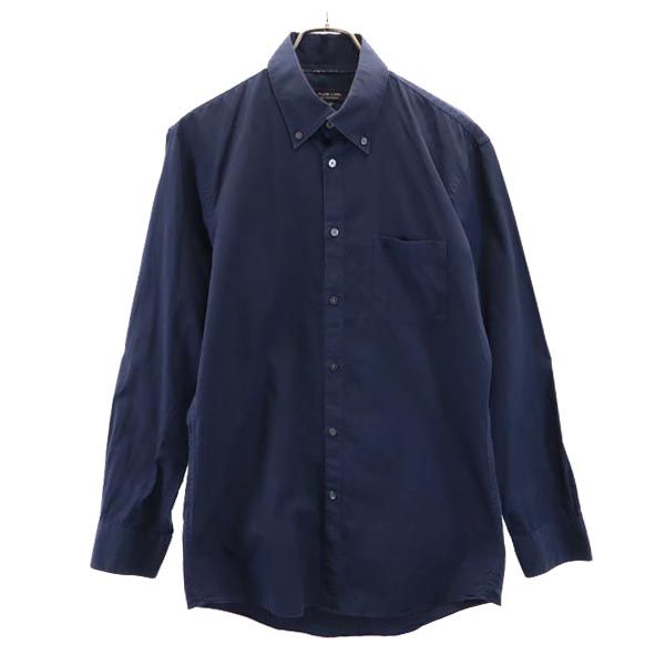 BURBERRY BLACK LABEL バーバリーブラックレーベル 三陽商会 ストライプ 長袖 ボタンダウンシャツ 40 ネイビー系 メンズ