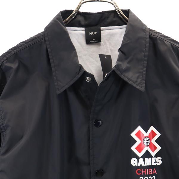 未使用 HUF ハフ バックプリント 長袖 コーチジャケット M ブラック メンズ