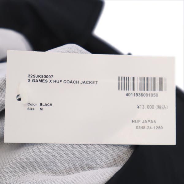 未使用 HUF ハフ バックプリント 長袖 コーチジャケット M ブラック メンズ