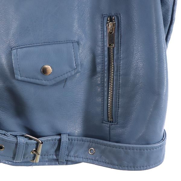 LIKA RULLA リカルラ ライダースジャケット XL ブルー系 レディース