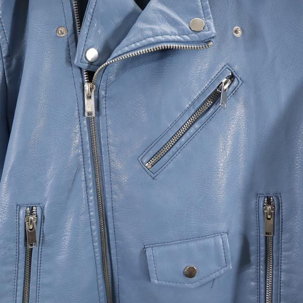 LIKA RULLA リカルラ ライダースジャケット XL ブルー系 レディース