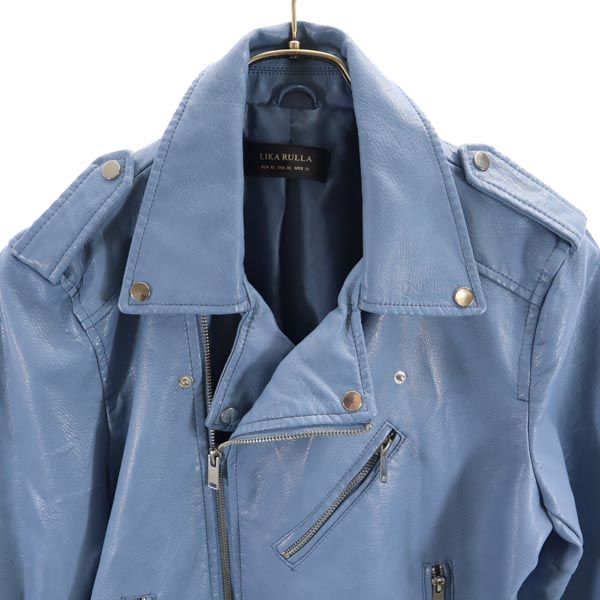 LIKA RULLA リカルラ ライダースジャケット XL ブルー系 レディース