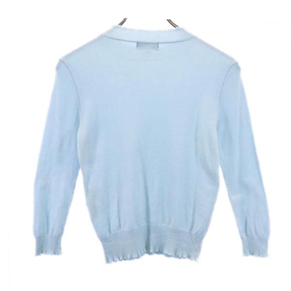 BURBERRY BLUE LABEL バーバリーブルーレーベル 三陽商会 アンゴラブレンド 7分袖 セーター M ライトブルー ニット レディース