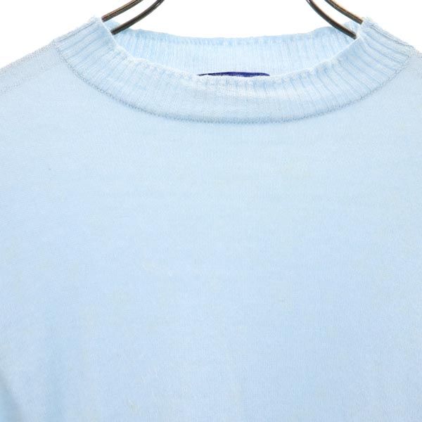 BURBERRY BLUE LABEL バーバリーブルーレーベル 三陽商会 アンゴラブレンド 7分袖 セーター M ライトブルー ニット レディース