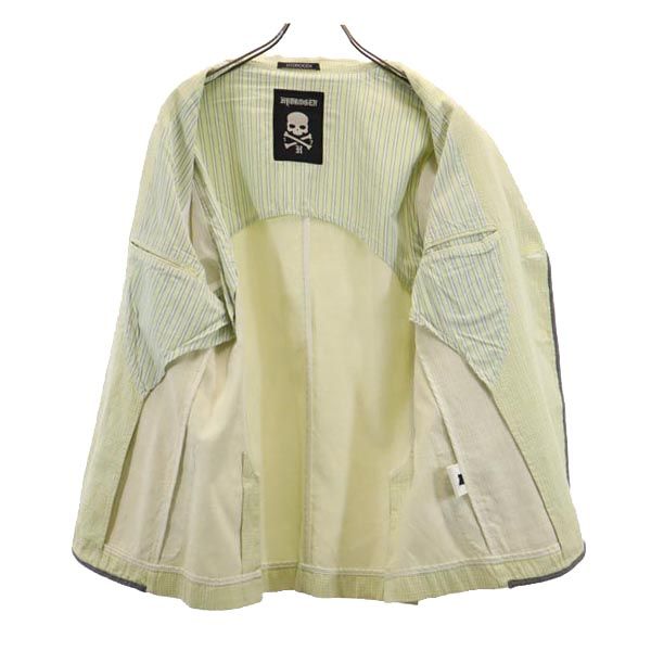 HYDROGEN ハイドロゲン チェック柄 テーラードジャケット L グリーン系 スカルボタン メンズ