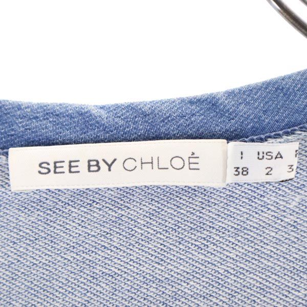SEE BY CHLOE シーバイクロエ 半袖 デニム Tシャツ 2 ストレッチ レディース