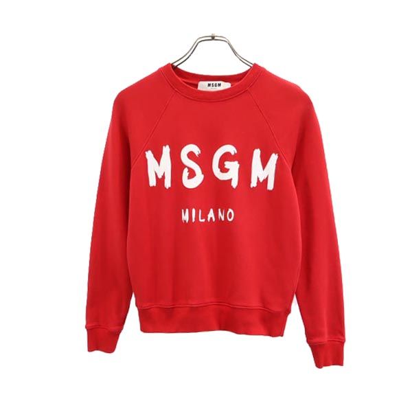 MSGM エムエスジーエム イタリア製 長袖 スウェット トレーナー XS レッド系 レディース