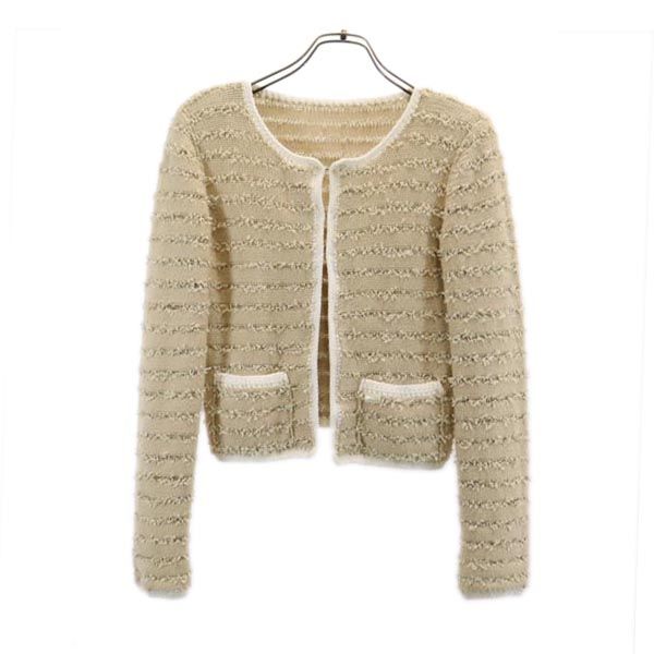 FOXEY NEW YORK フォクシーニューヨーク 長袖 ニットジャケット 38 ベージュ レディース