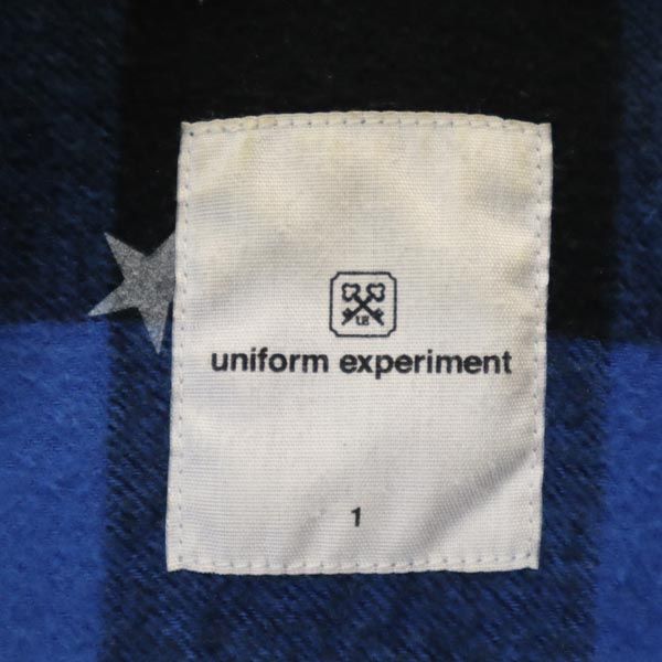 ユニフォームエクスペリメント チェック スター 長袖 ネルシャツ 1 ブルー uniform experiment メンズ