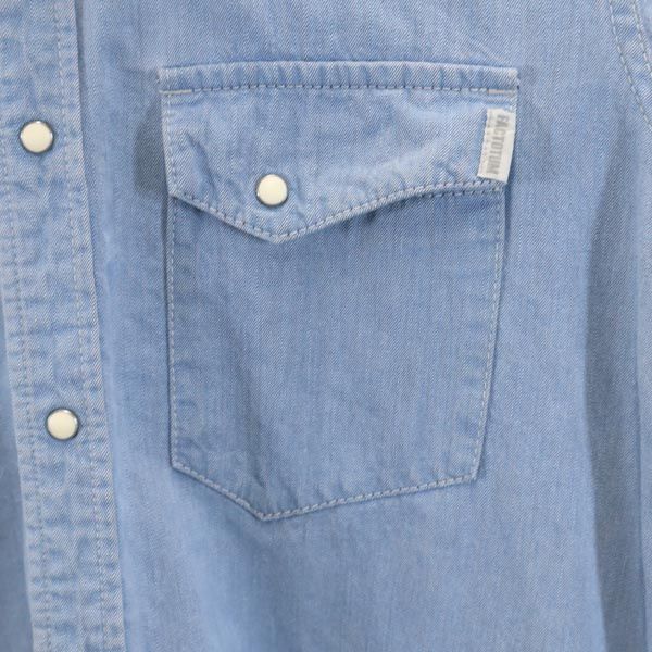 FACTOTUM ファクトタム 日本製 長袖 ウエスタンシャツ 46 ブルー系 メンズ