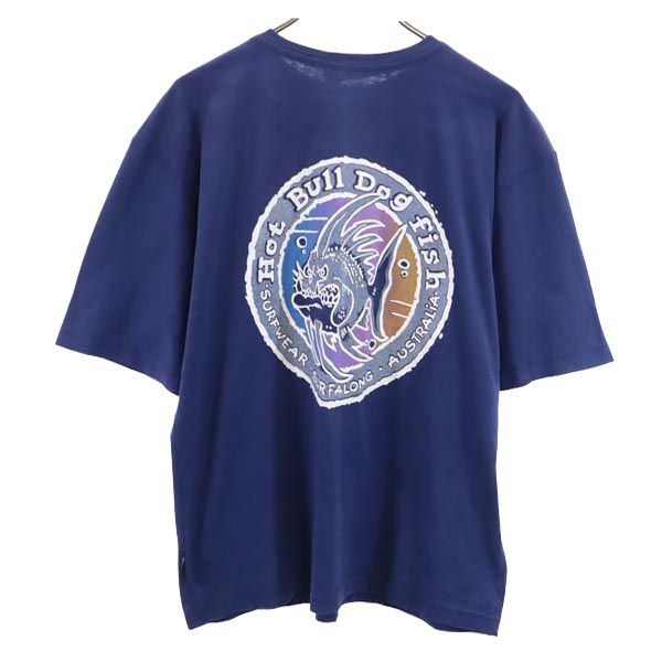 SURFALONG オールド バックプリント 半袖 Tシャツ S ネイビー メンズ
